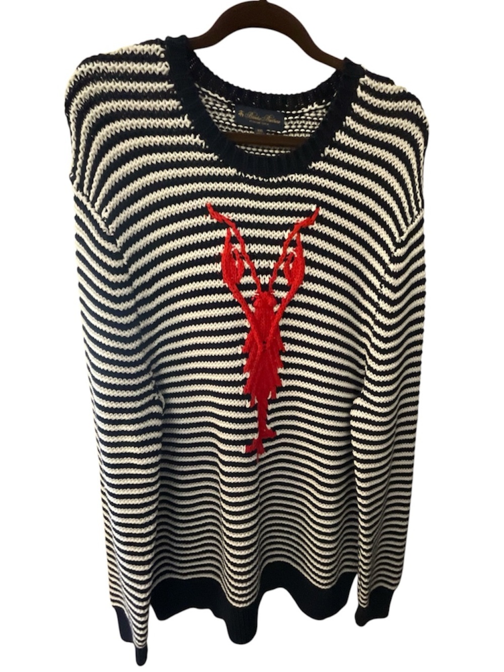Brooks Brothers NWT Cotton Textured Lobster Intarsia Sweater
